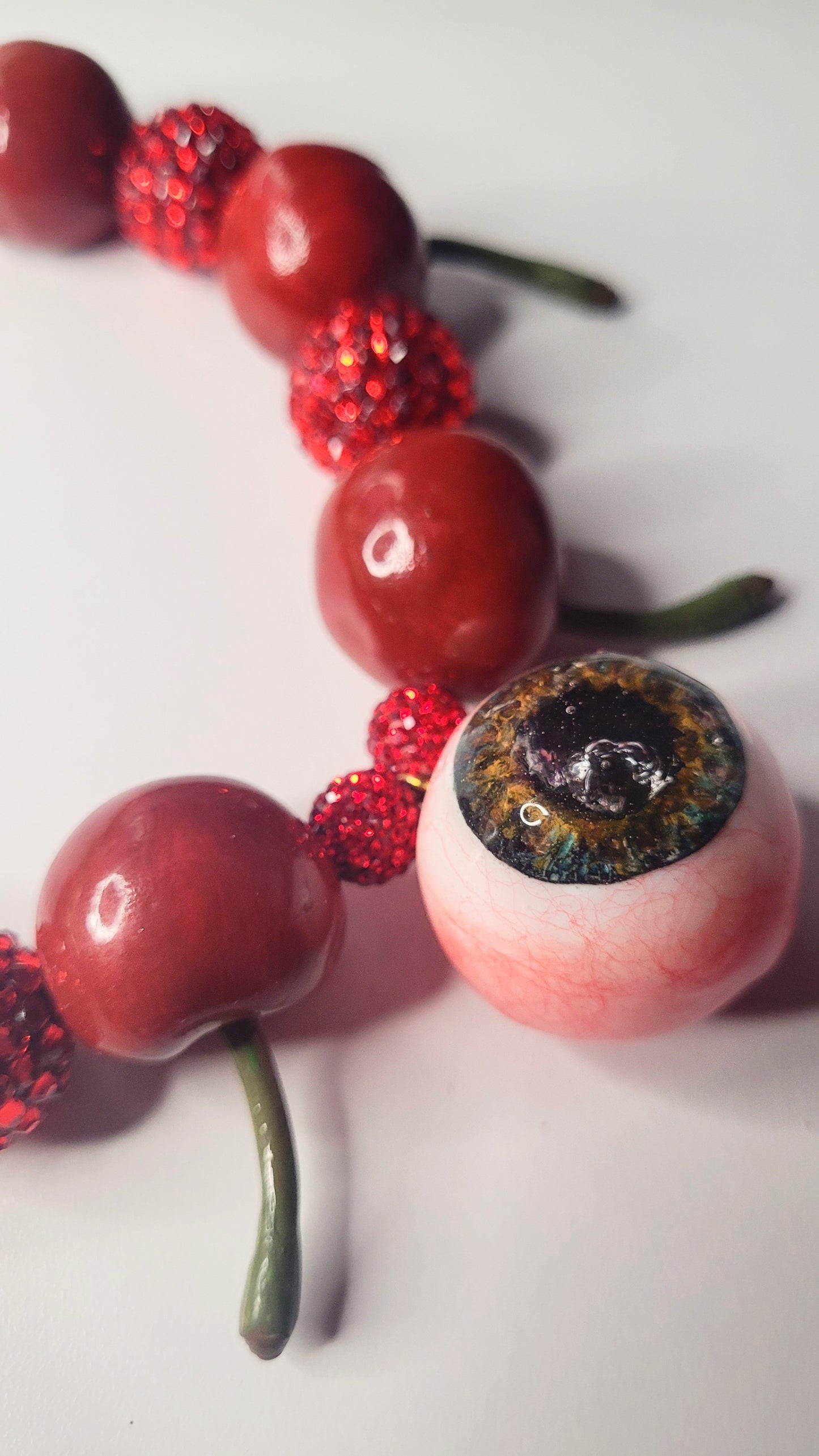 Cherry eyeball necklace