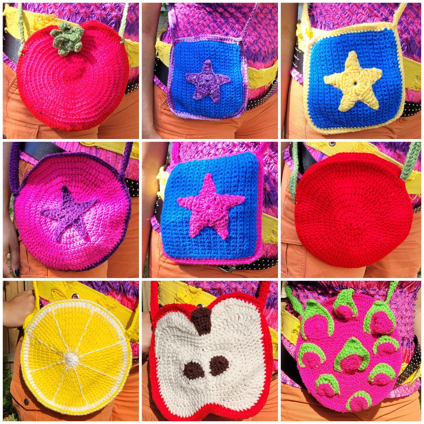 ⭐️🌠🌟crochet bags🍅🍋🍎