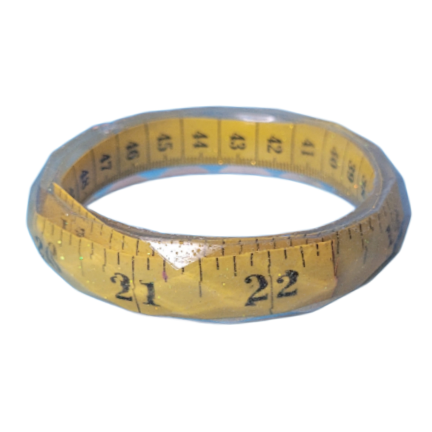 Yellow measure tape bangle