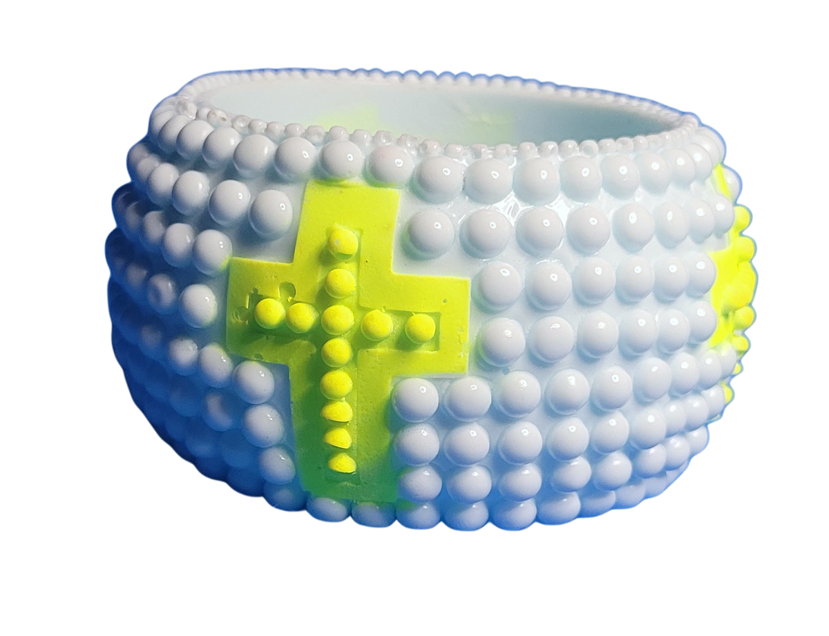 Green blue cross bangle
