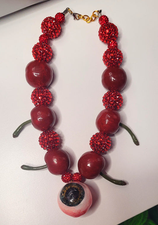 Cherry eyeball necklace