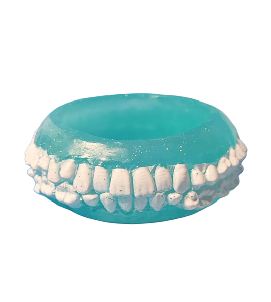 Teal teeth bangle