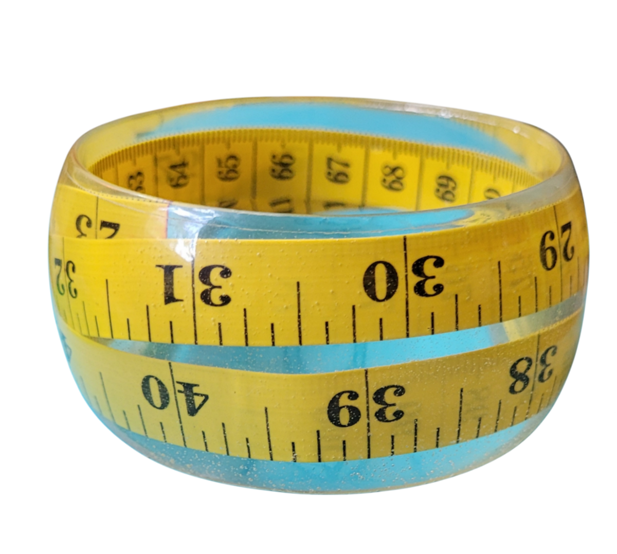 Yellow measure tape bangle