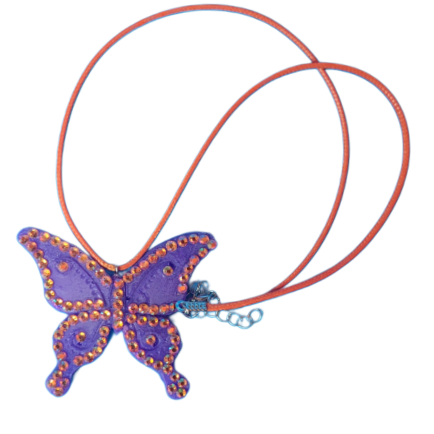 Purple butterfly necklace