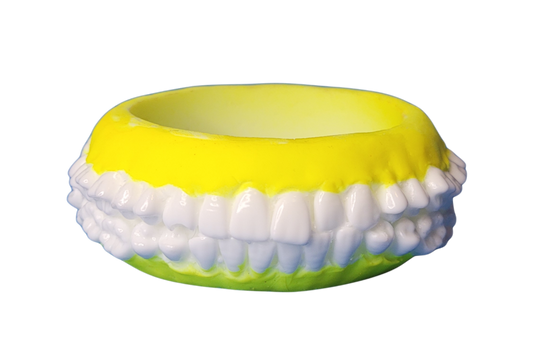 Florescent yellow teeth bangle