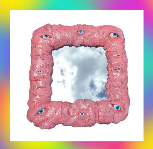 Pink monster mirror
