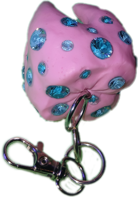 Pink tooth keychain